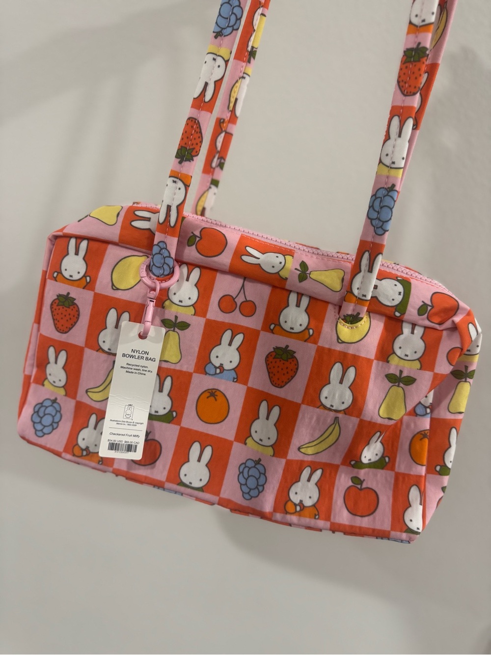 Miffy x UO Baggu Orange & White Nylon Bowler Bag - Fruit Print - Picture 3 of 5